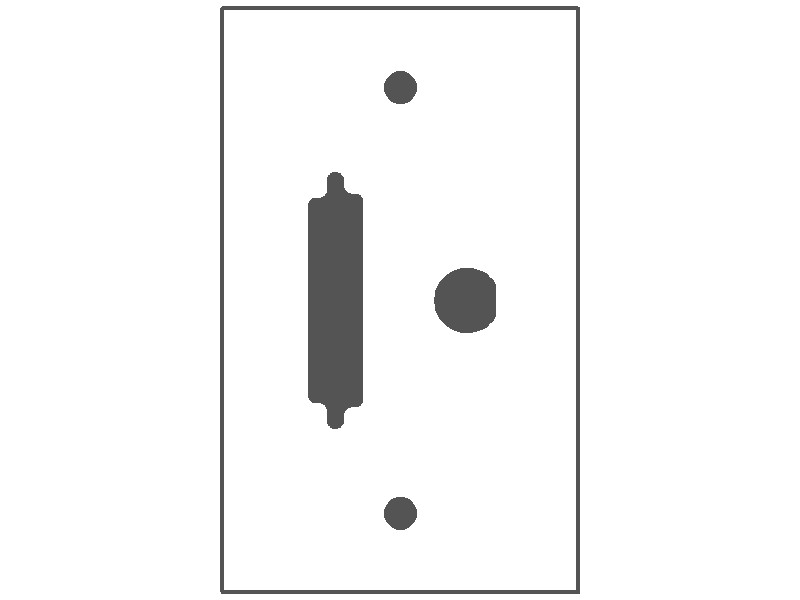 1-Gang, Standard Size, RS232 25-Pin Connector Opening with 1/2-Inch D Hole, White Semi-Gloss Finish, Painted Metal Wall Plate Outlet Cover - Made in USA