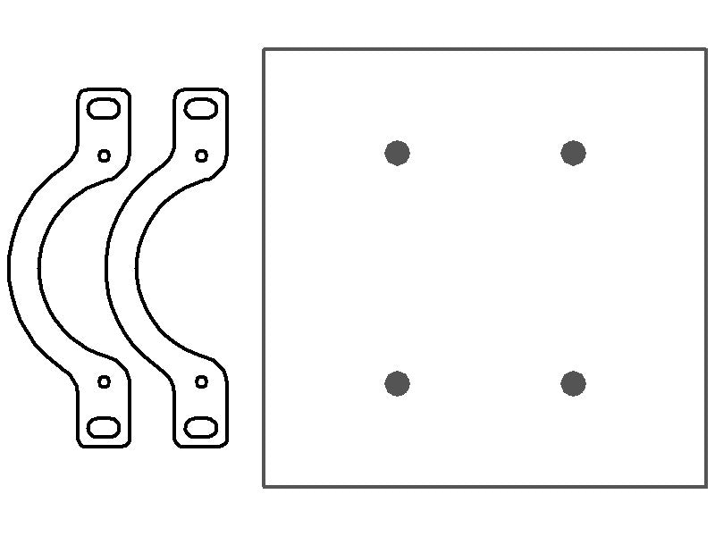 2-Gang, Standard Size, (2) Blank Openings with (2) Mounting Straps, Metallic Finish, Metal Wall Plate Outlet Cover - Made in USA