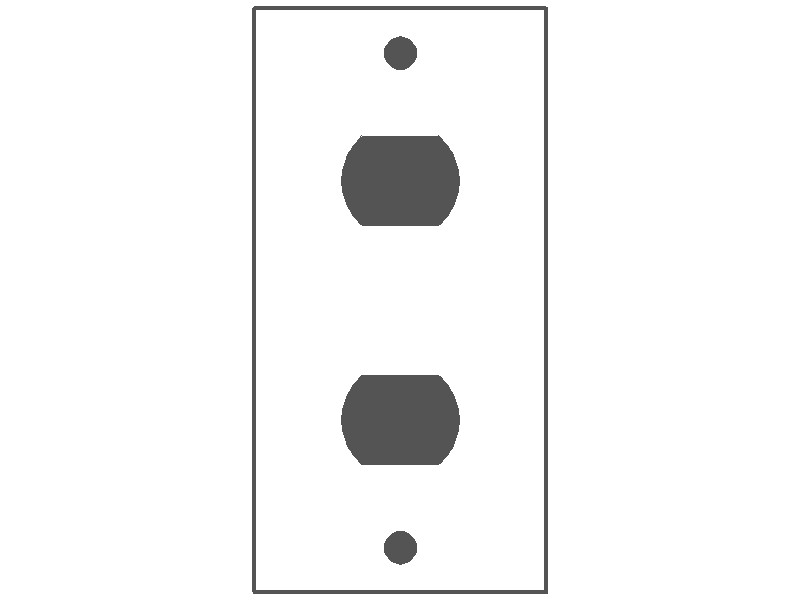 1-Gang, Narrow Size, (2) Interchangeable Openings, Metallic Finish, Metal Wall Plate Outlet Cover - Made in USA