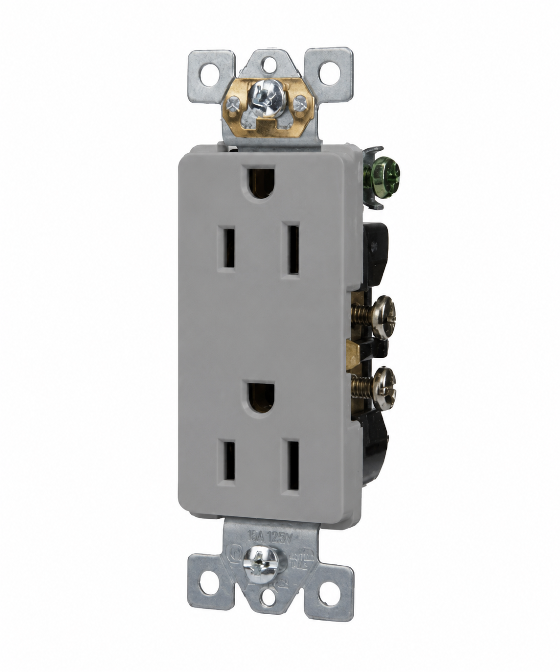 Gray, Decorator Duplex Receptacle 15A-125V