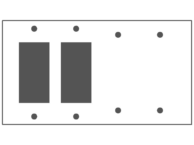 4-Gang, Standard Size, (2) GFI, (2) Blank Openings, Ivory Semi-Gloss Finish, Metal Wall Plate Outlet Cover - Made in USA