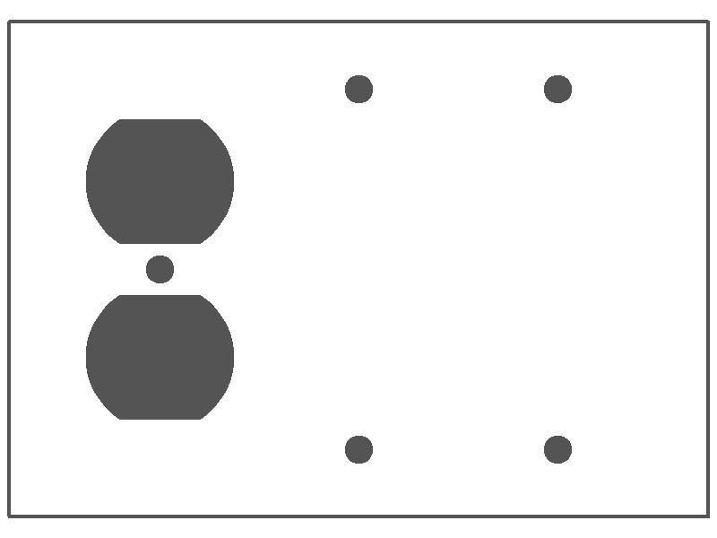 3-Gang, Standard Size, 1 Duplex, 2 Blank Openings, Ivory Semi-Gloss Finish, Metal Wall Plate Outlet Cover - Made in USA