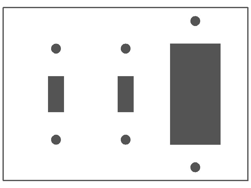 3-Gang, Standard Size, 2 Toggle, 1 GFI Opening, Ivory Semi-Gloss Finish, Metal Wall Plate Outlet Cover - Made in USA