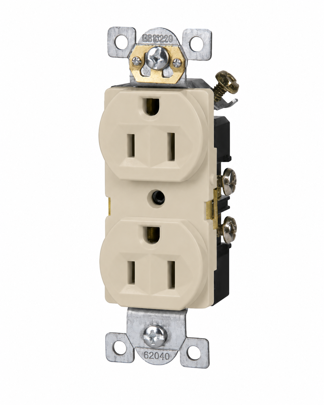 Almond, Standard Duplex Receptacle, 15A-125V