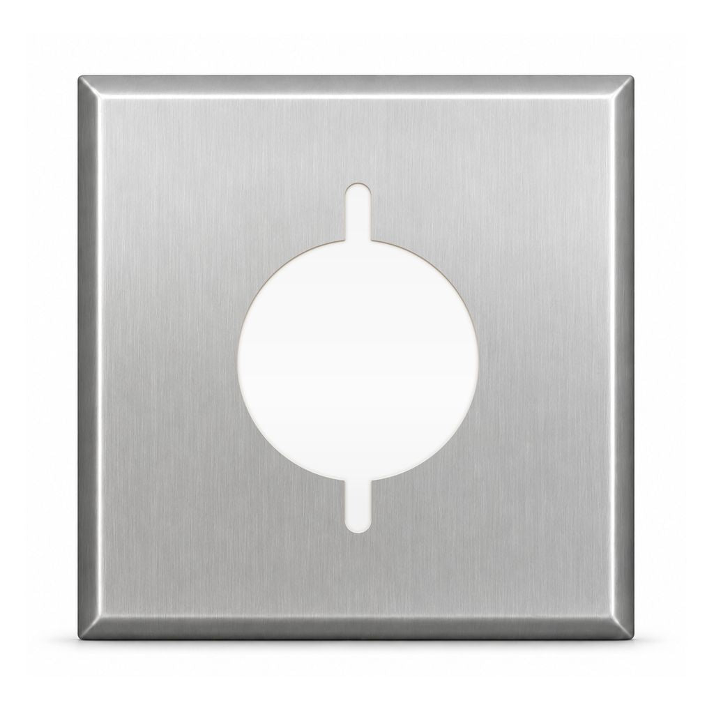 2-Gang, Standard Size, 30/50A 3-Wire Range/Dryer Round Opening (Centered), Metallic Finish, Metal Wall Plate Outlet Cover - Made in USA