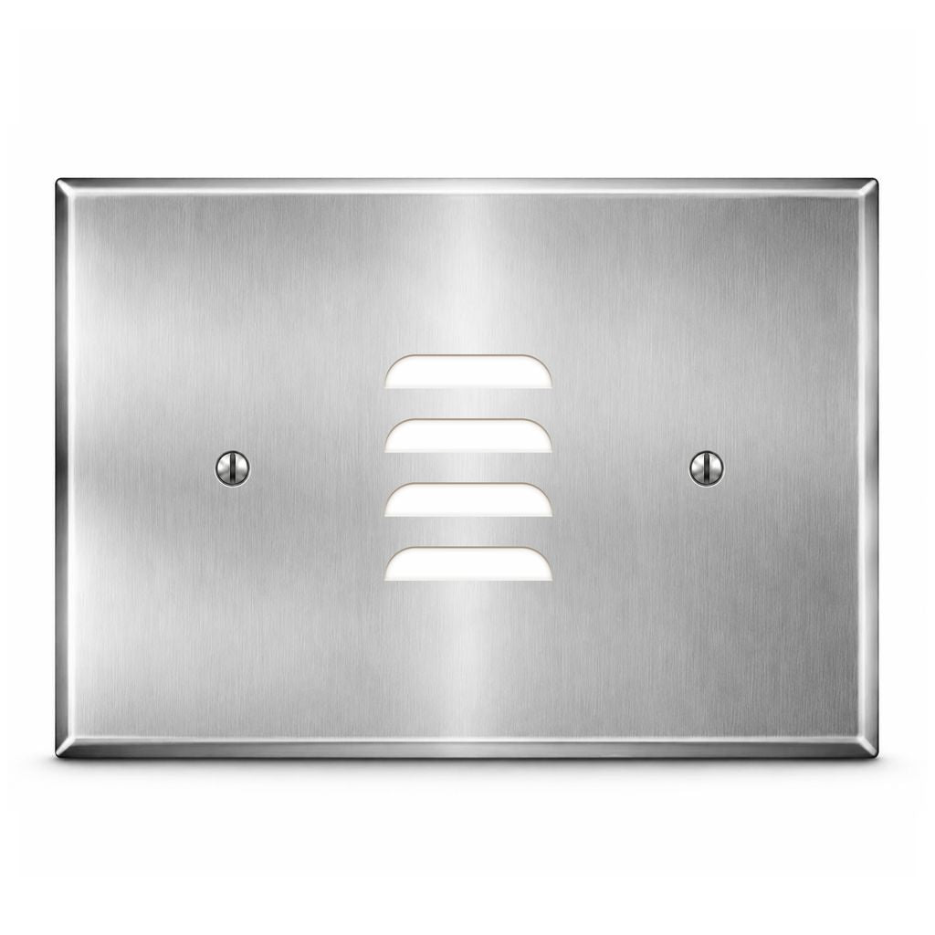 1-Gang, Standard Size, Louver Opening Horizontal Position, Metallic Finish, Metal Wall Plate Outlet Cover - Made in USA