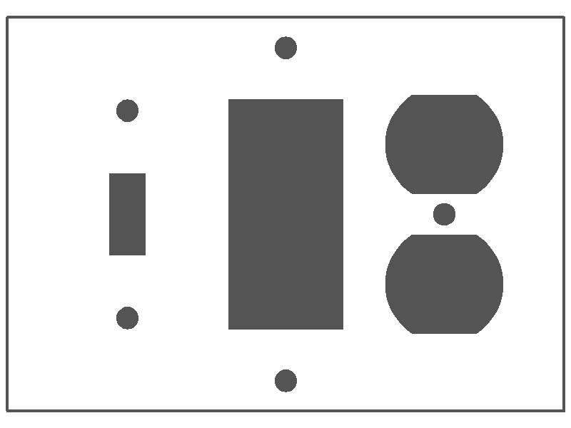 3-Gang, Standard Size, 1 Toggle, 1 GFI, 1 Duplex Opening, Brown Semi-Gloss Finish, Painted Metal Wall Plate Outlet Cover - Made in USA