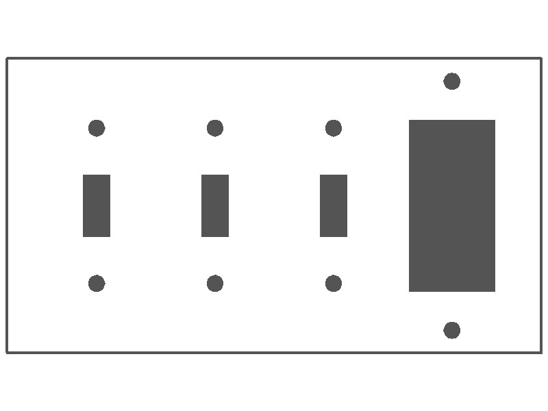 4-Gang, Standard Size, 3 Toggle and 1 Block Duplex / GFI Opening, Red Semi-Gloss Finish, Painted Metal Wall Plate Outlet Cover - Made in USA