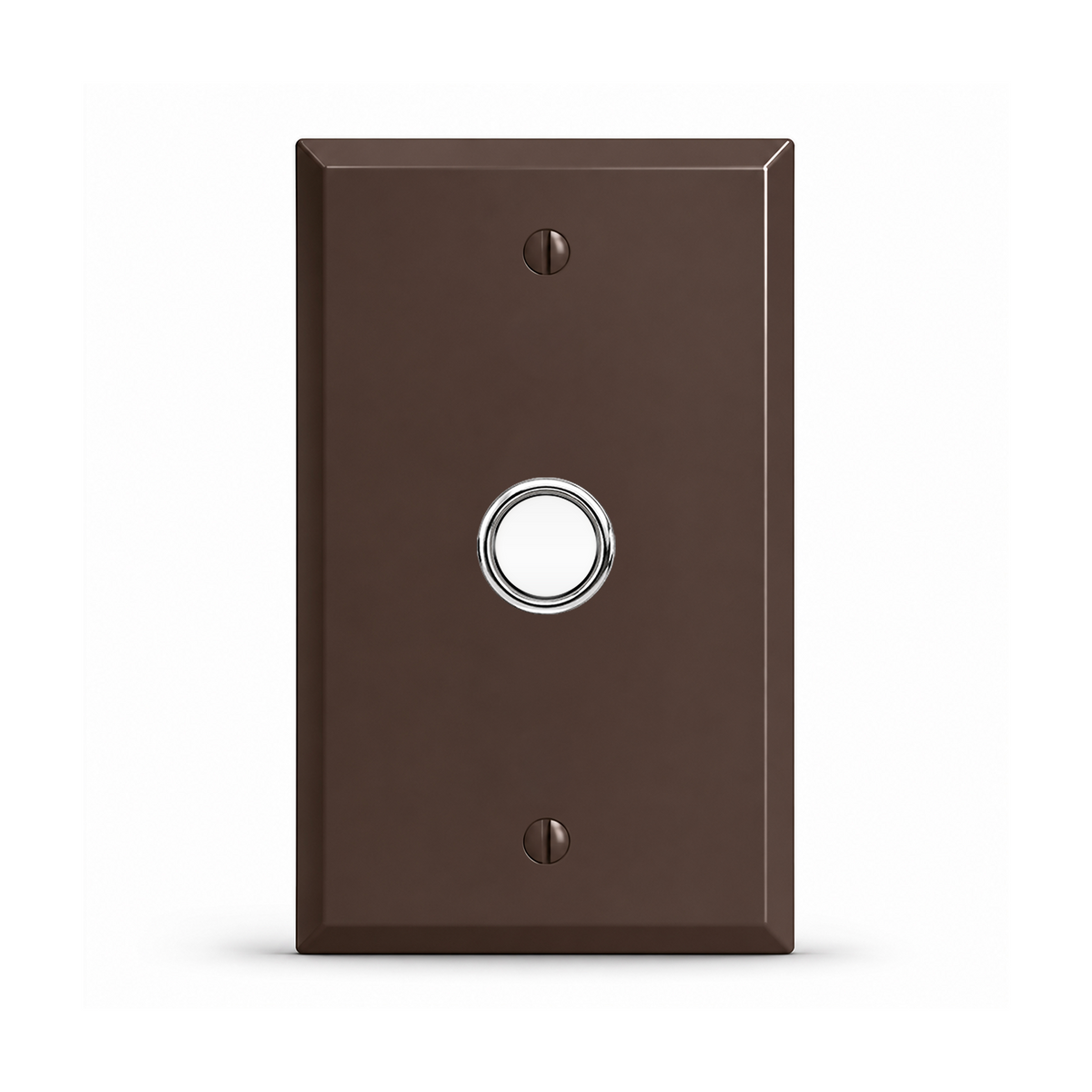1-Gang, Standard Size, 5/8 in. Round Telephone Opening with Metal Bushing, Brown Semi-Gloss Finish, Painted Metal Wall Plate Outlet Cover - Made in USA