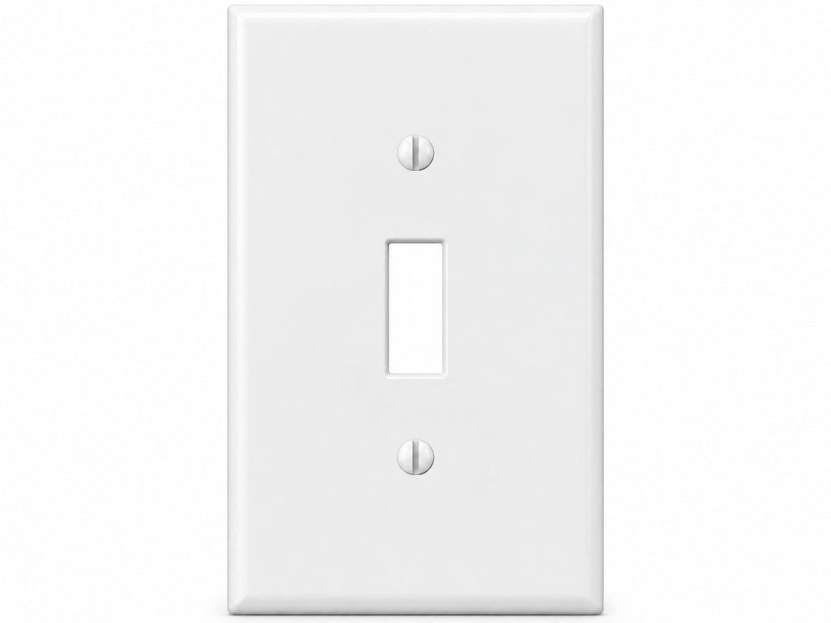 1-Gang, Standard Size, 1 Toggle, White Thermoplastic Wall Plate Cover