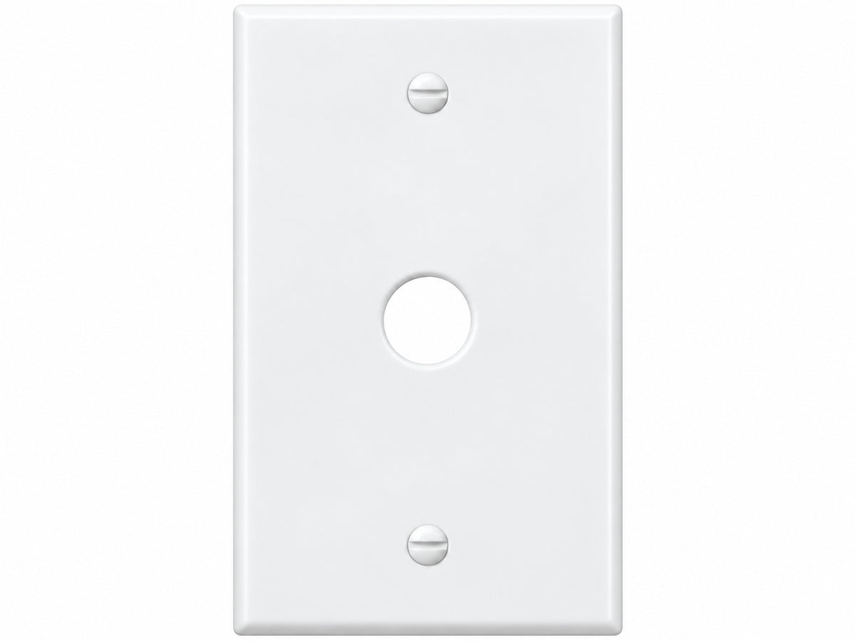 1-Gang, Standard Size, 1 5/8-Inch Telephone Opening, White Thermoplastic Wall Plate Cover