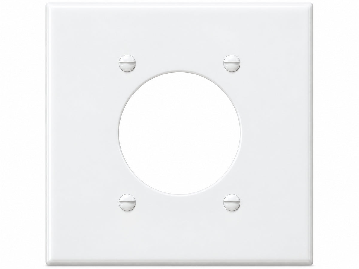 2-Gang, Standard Size, 1 Dryer Receptacle Opening, White Thermoplastic Wall Plate Cover