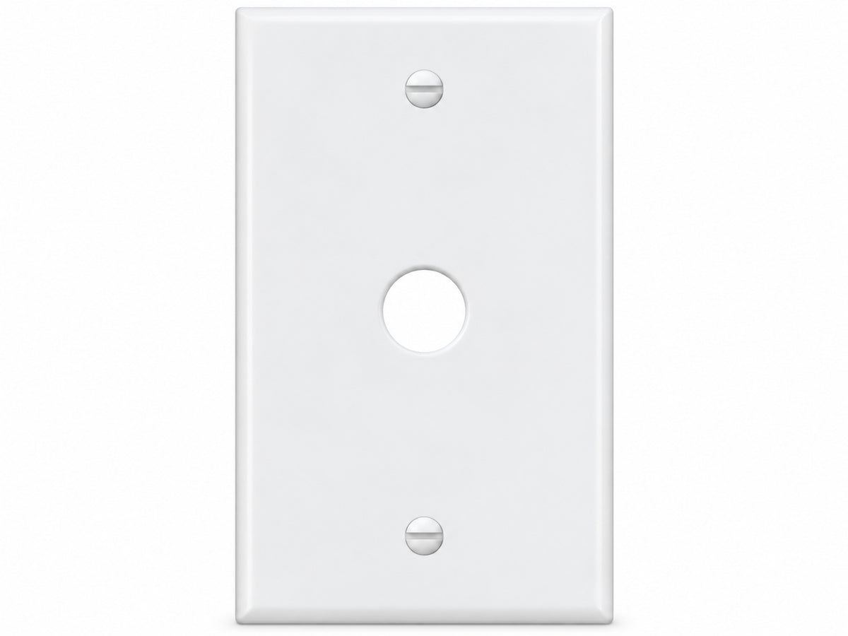 1-Gang, Standard Size, 1 1/2-Inch Telephone Opening, White Thermoplastic Wall Plate Cover