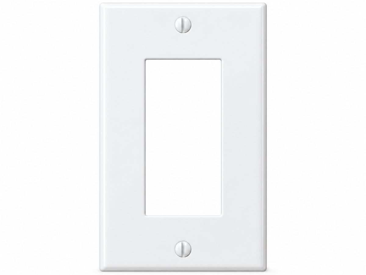 1-Gang, Standard Size, 1 Rocker/GFI, White Thermoplastic Wall Plate Cover