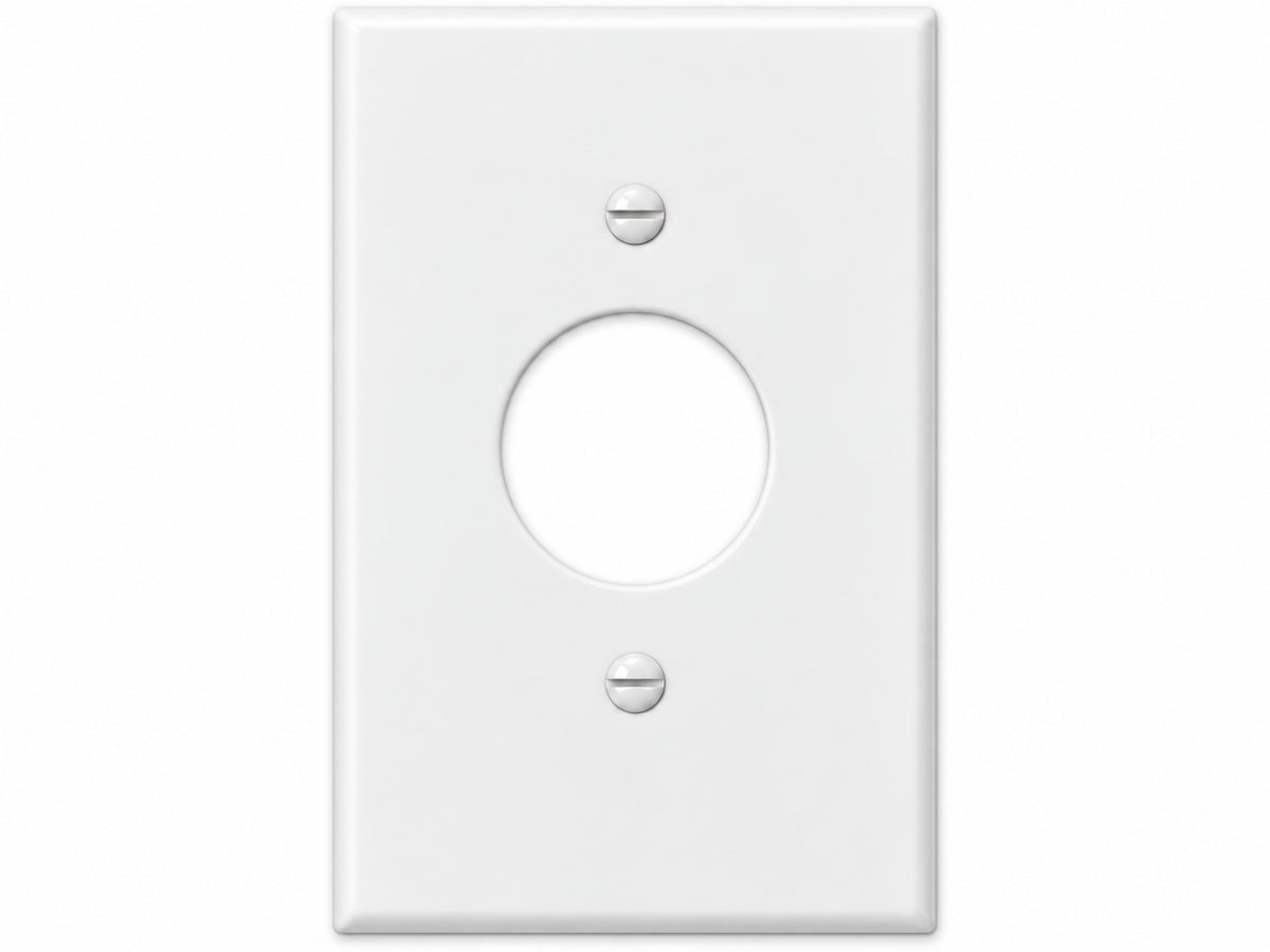 1-Gang, Midi Size, 1 Single Receptacle, White Thermoplastic Wall Plate Cover