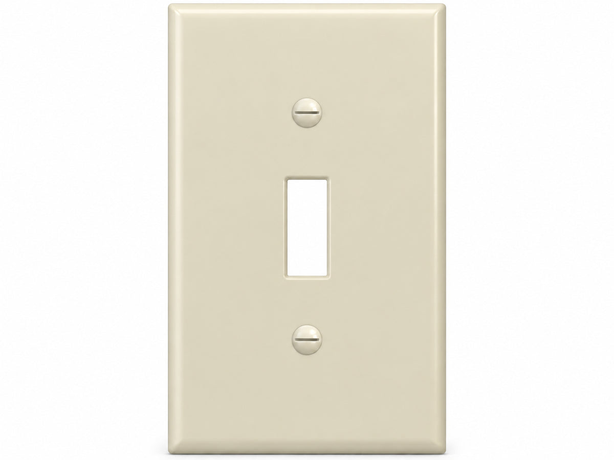 1-Gang, Standard Size, 1 Toggle, Ivory Thermoplastic Wall Plate Cover