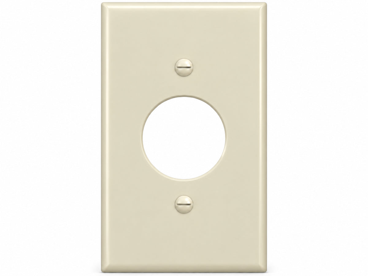 1-Gang, Standard Size, 1 Single Receptacle, Ivory Thermoplastic Wall Plate Cover