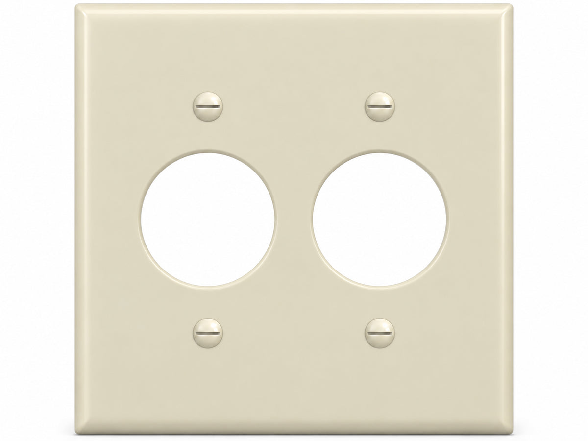 2-Gang, Standard Size, 2 Single Receptacle, Ivory Thermoplastic Wall Plate Cover