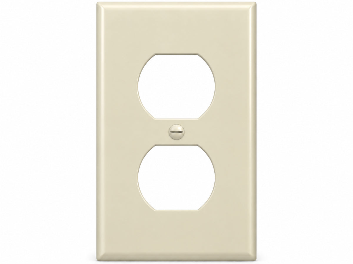 1-Gang, Standard Size, 1 Duplex, Ivory Thermoplastic Wall Plate Cover