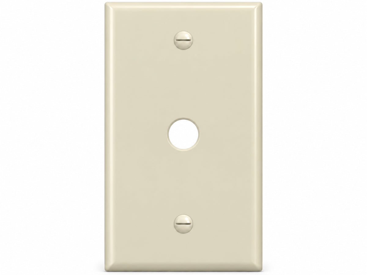 1-Gang, Standard Size, 1 1/2-Inch Telephone Opening, Ivory Thermoplastic Wall Plate Cover
