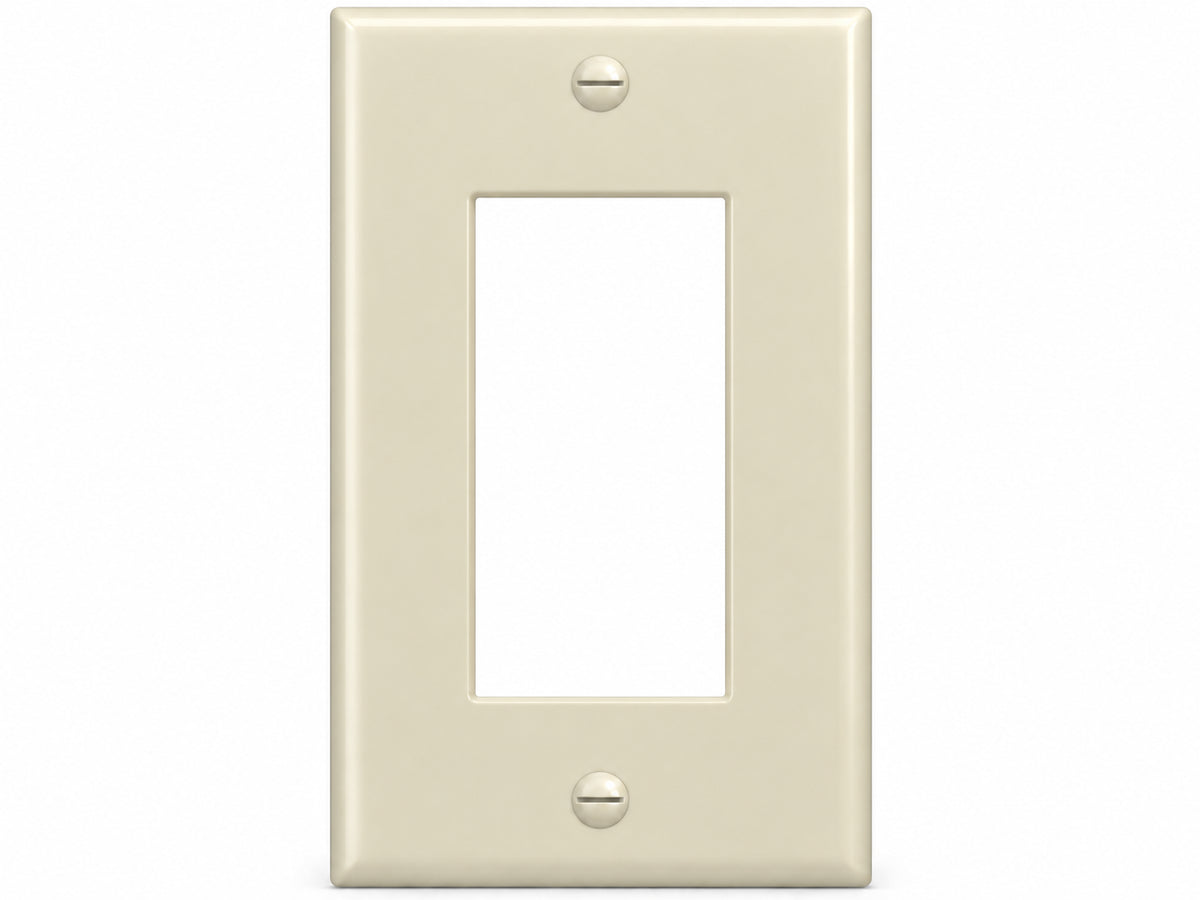 1-Gang, Standard Size, 1 Rocker/GFI, Ivory Thermoplastic Wall Plate Cover