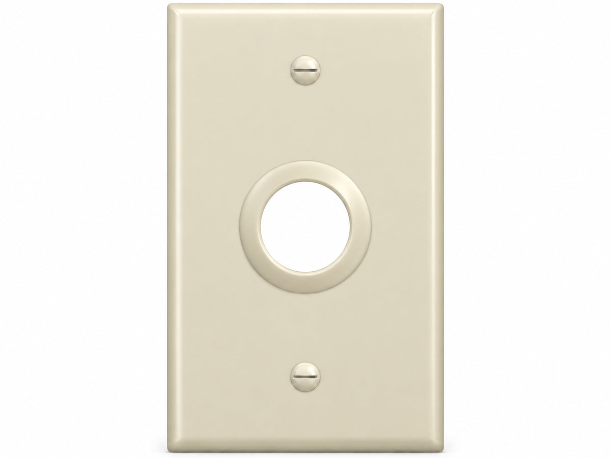 1-Gang, Standard Size, 1 Large Bushed Telephone Opening, Ivory Thermoplastic Wall Plate Cover