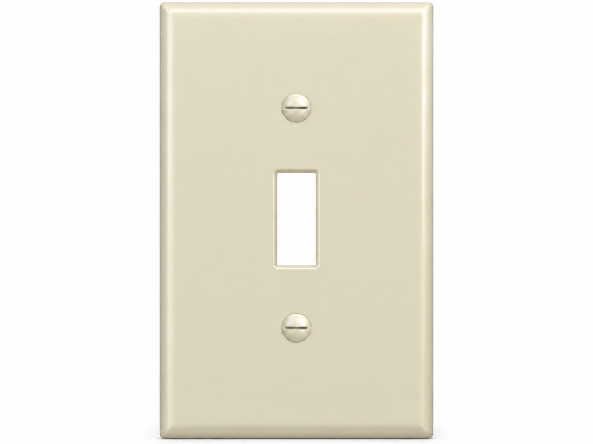 1-Gang, Midi Size, 1 Toggle, Ivory Thermoplastic Wall Plate Cover