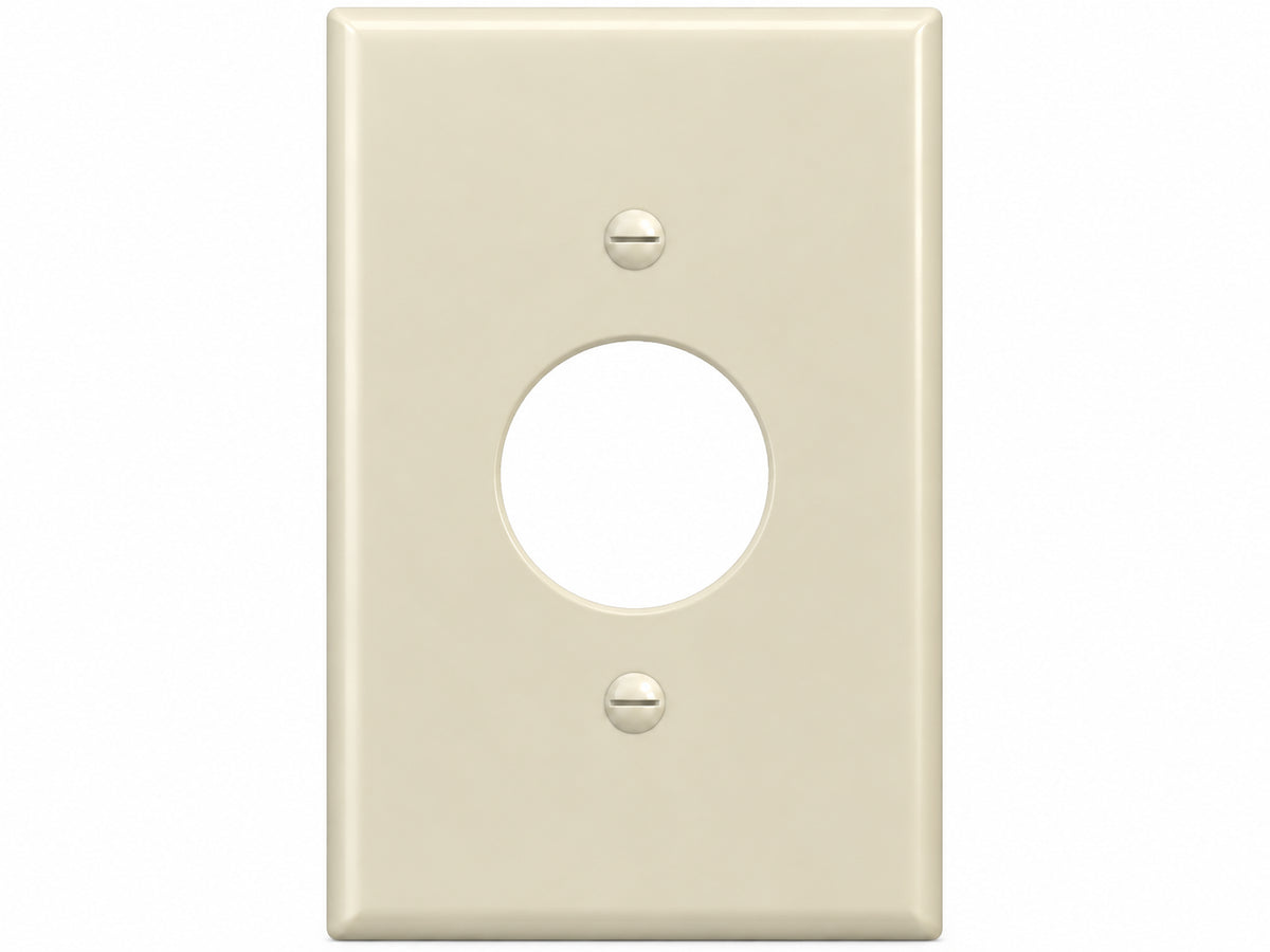 1-Gang, Midi Size, 1 Single Receptacle, Ivory Thermoplastic Wall Plate Cover