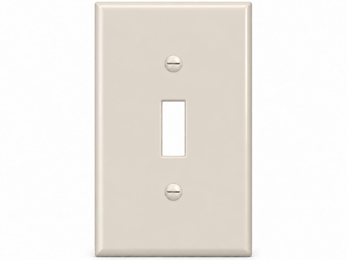 1-Gang, Standard Size, 1 Toggle, Light Almond Thermoplastic Wall Plate Cover