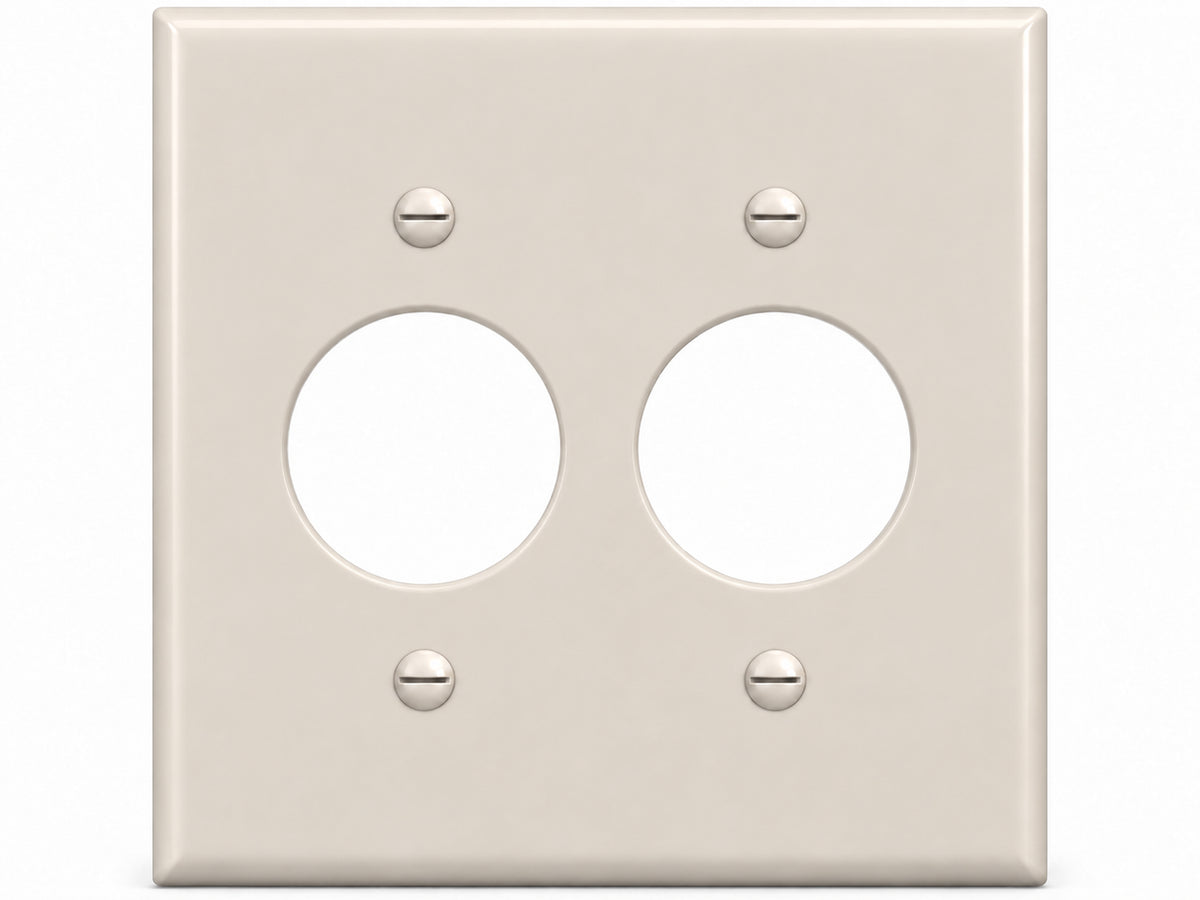2-Gang, Standard Size, 2 Single Receptacle, Light Almond Thermoplastic Wall Plate Cover