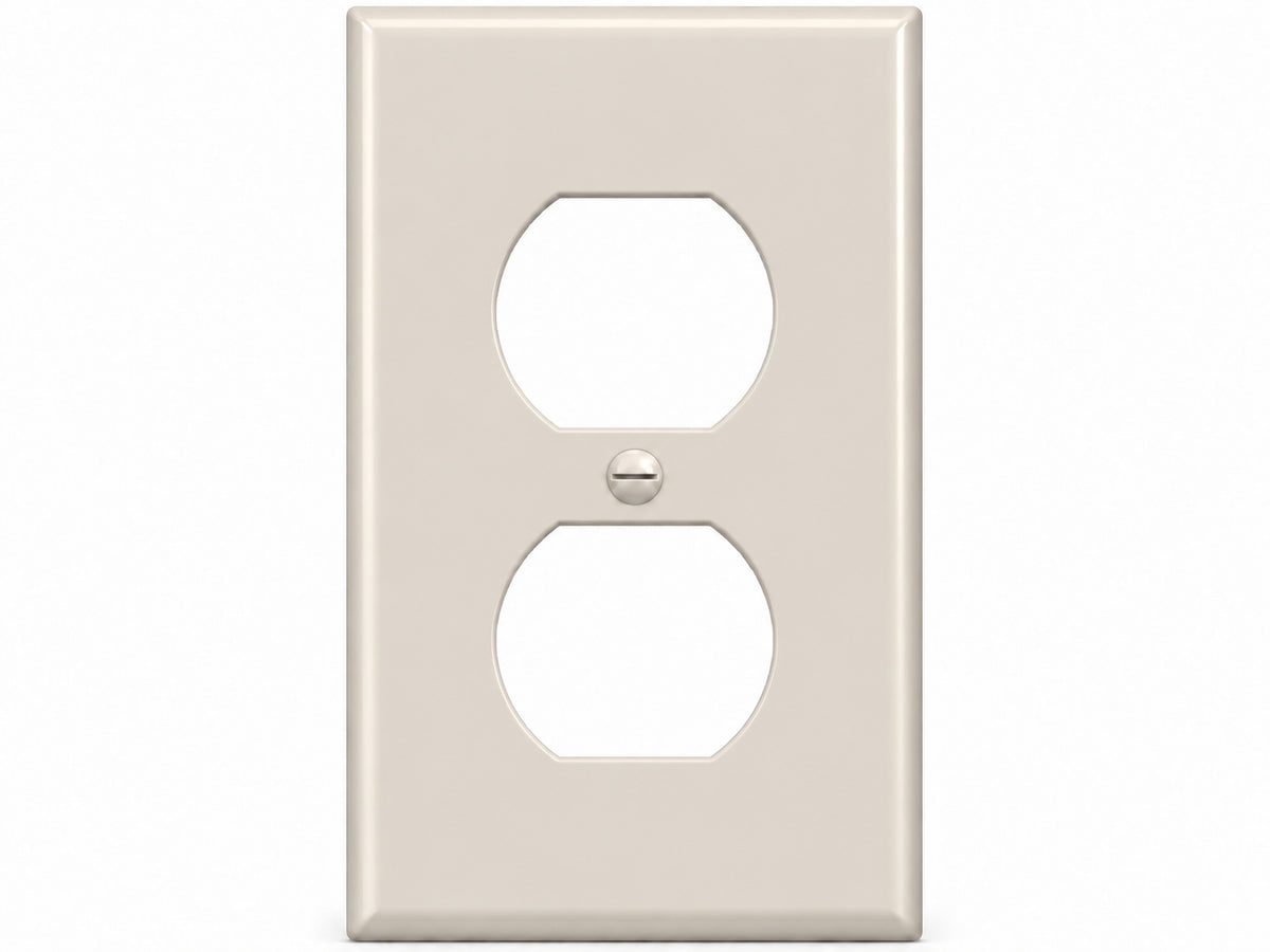 1-Gang, Standard Size, 1 Duplex, Light Almond Thermoplastic Wall Plate Cover