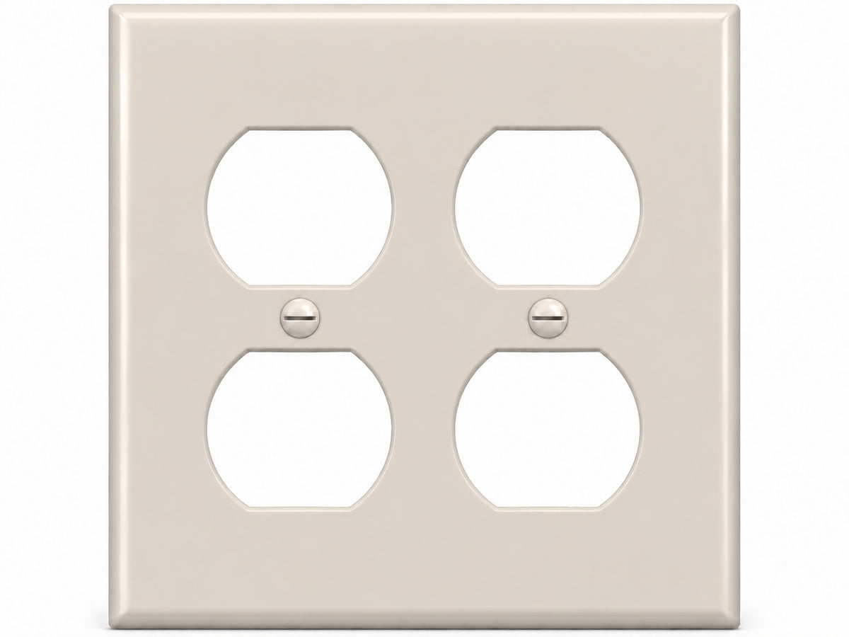 2-Gang, Standard Size, 2 Duplex, Light Almond Thermoplastic Wall Plate Cover