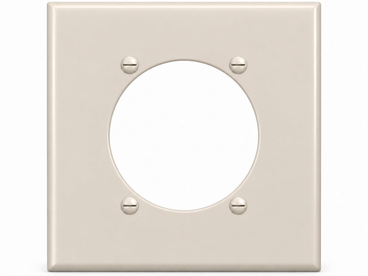 2-Gang, Standard Size, 1 Power Receptacle Opening, Light Almond Thermoplastic Wall Plate Cover