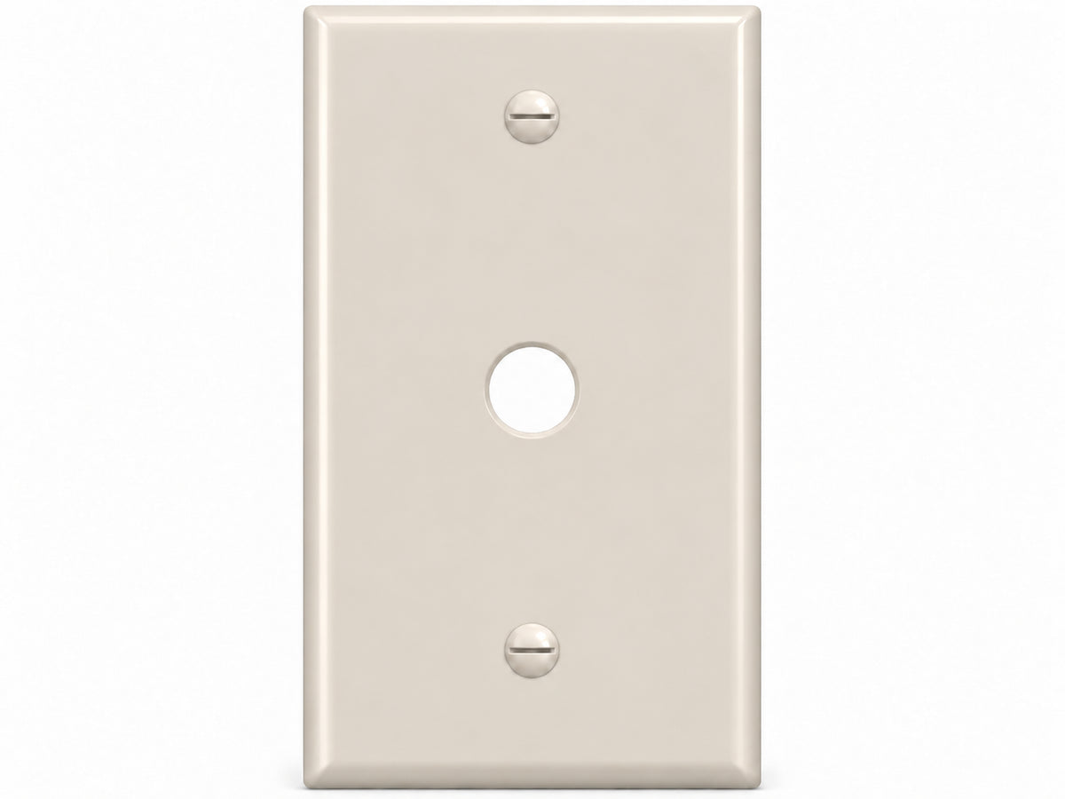 1-Gang, Standard Size, 1 1/2-Inch Telephone Opening, Light Almond Thermoplastic Wall Plate Cover