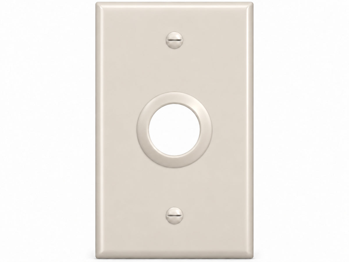 1-Gang, Standard Size, 1 Large Bushed Telephone Opening, Light Almond Thermoplastic Wall Plate Cover