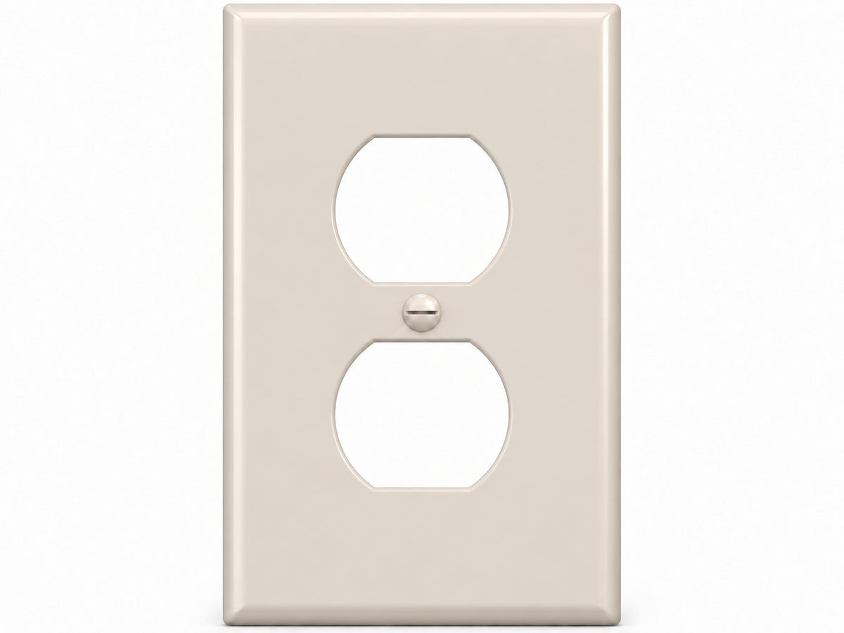 1-Gang, Midi Size, 1 Duplex, Light Almond Thermoplastic Wall Plate Cover