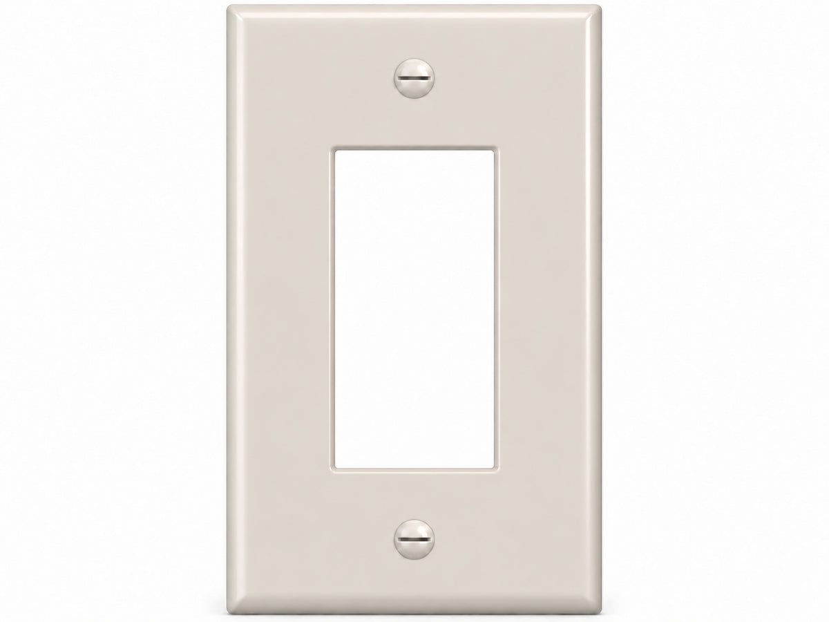 1-Gang, Midi Size, 1 Rocker/GFI, Light Almond Thermoplastic Wall Plate Cover
