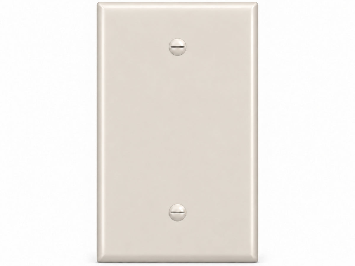1-Gang, Midi Size, 1 Blank, Light Almond Thermoplastic Wall Plate Cover