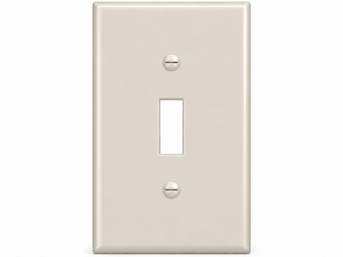 1-Gang, Midi Size, 1 Toggle, Light Almond Thermoplastic Wall Plate Cover
