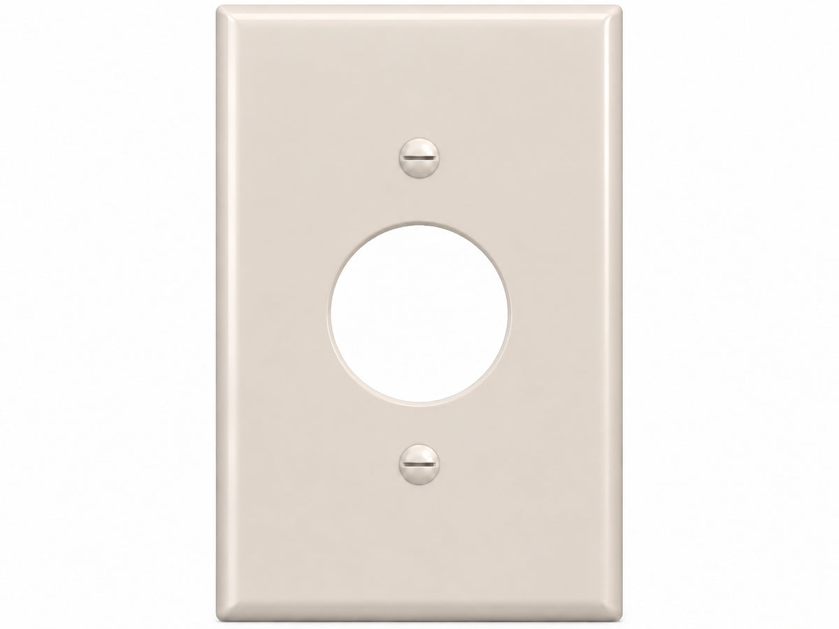 1-Gang, Midi Size, 1 Single Receptacle, Light Almond Thermoplastic Wall Plate Cover