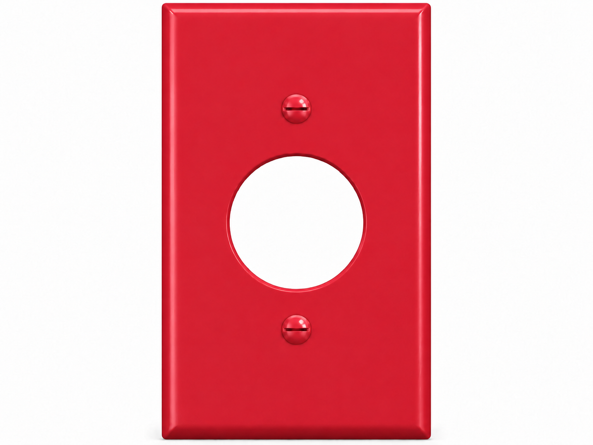 1-Gang, Standard Size, 1 Single Receptacle, Red Thermoplastic Wall Plate Cover