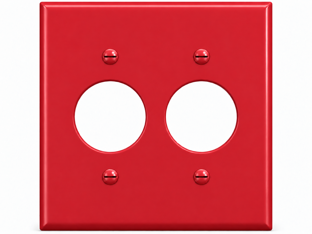 2-Gang, Standard Size, 2 Single Receptacle, Red Thermoplastic Wall Plate Cover