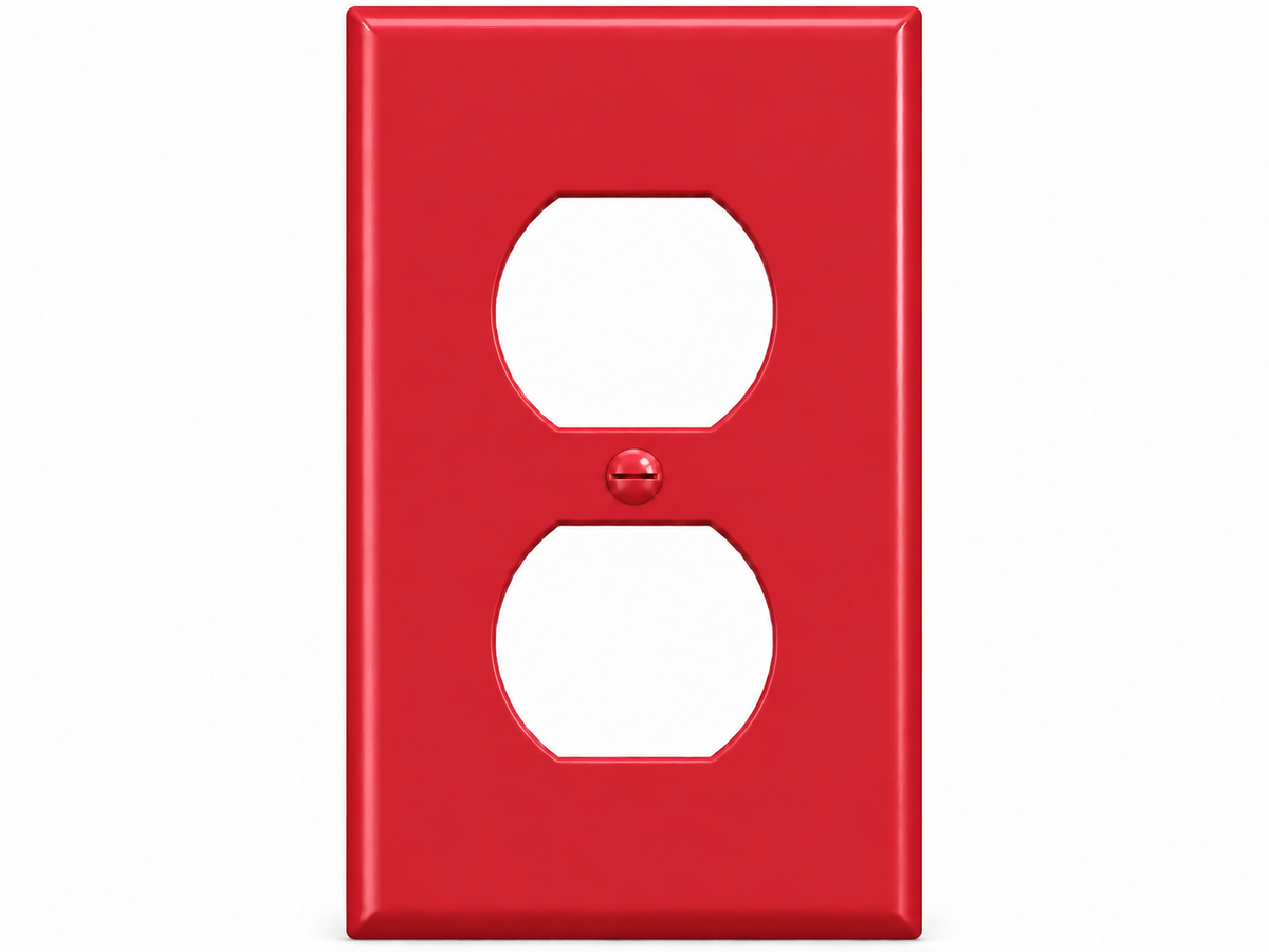 1-Gang, Standard Size, 1 Duplex, Red Thermoplastic Wall Plate Cover