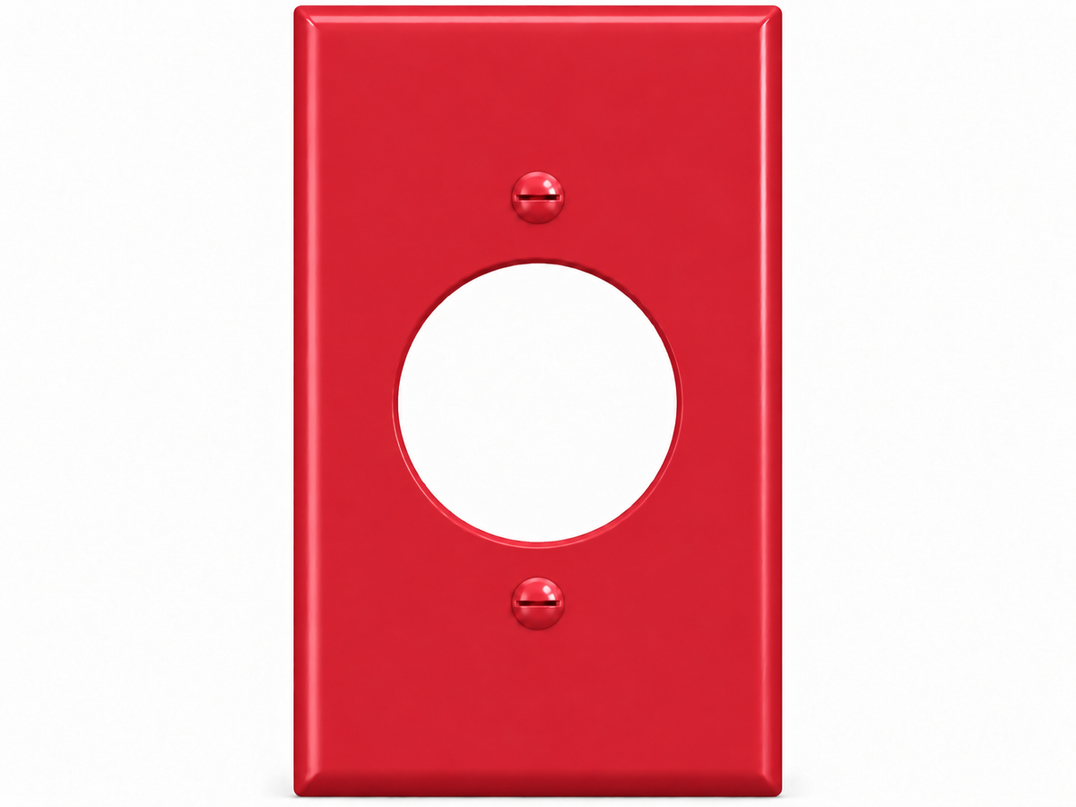 1-Gang, Standard Size, 1 Twist-Lock Receptacle, Red Thermoplastic Wall Plate Cover
