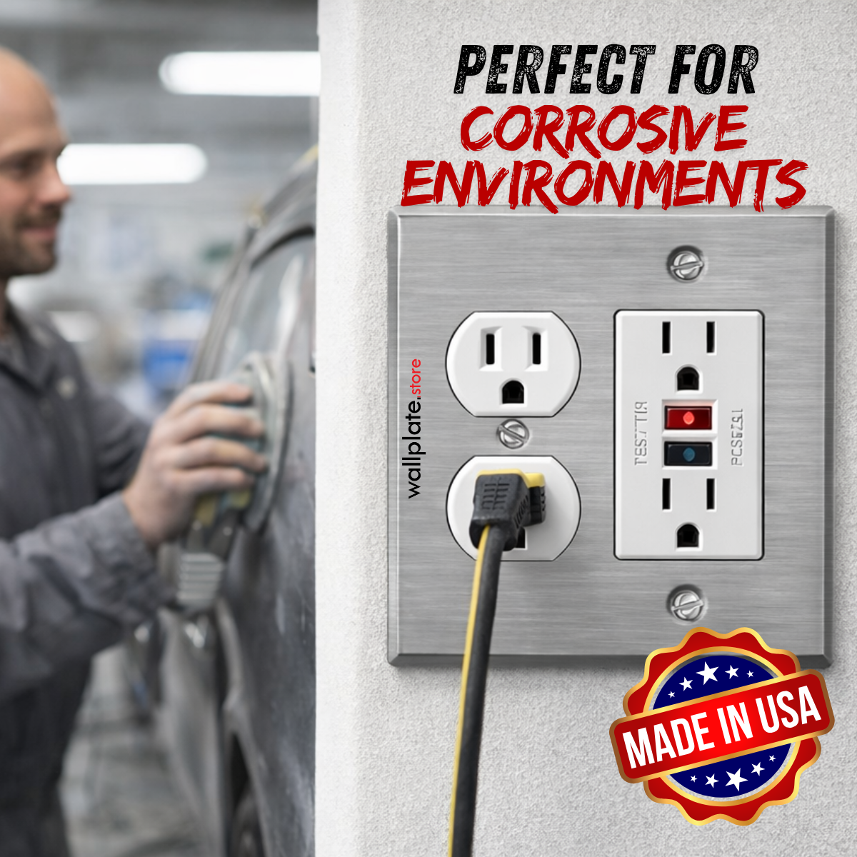 2 Gang Oversized Stainless Steel Duplex / Rocker Switch Plate