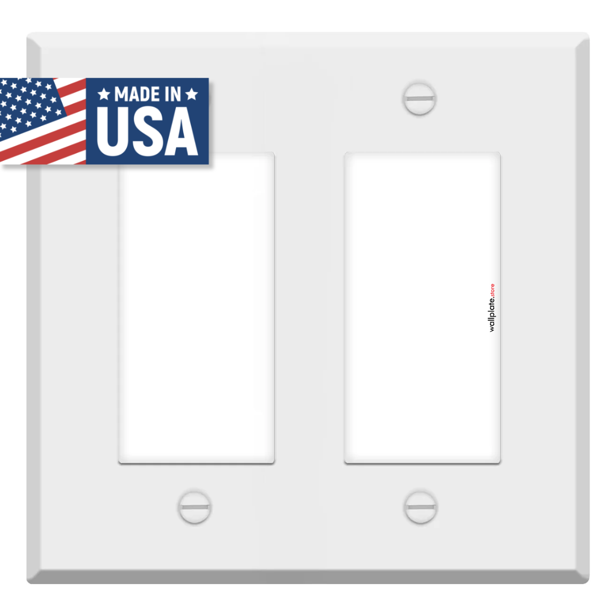 2 Gang White Metal Decora® Style Rocker GFCI Switch Wall Plate Cover