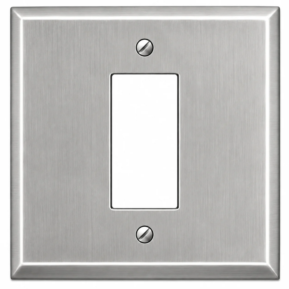 2-Gang Oversize Stainless Steel Wall Plate – 1 Centered Decora/GFCI Opening – Type 430 Satin Finish