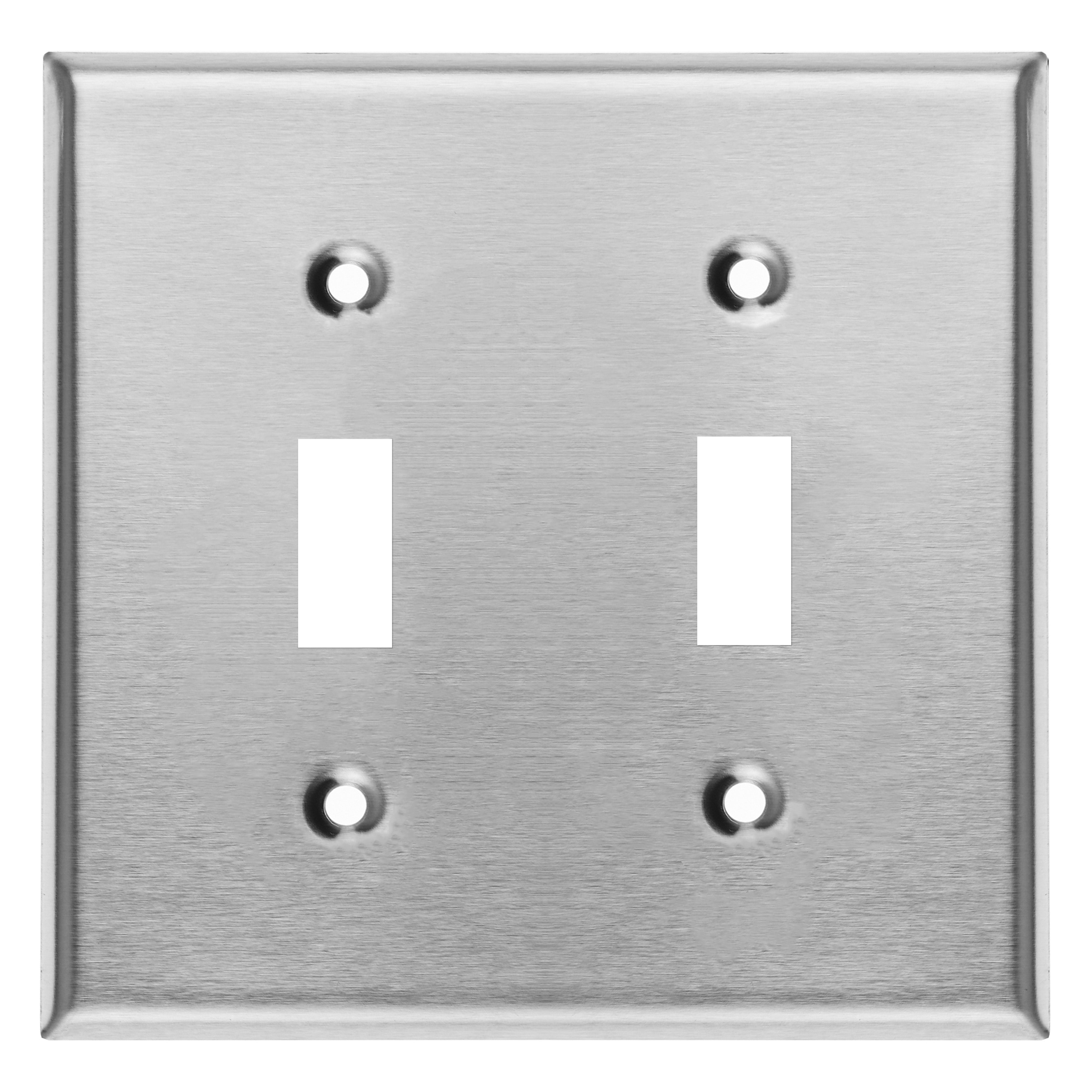 2 Gang Stainless Steel Toggle Switch Wall Plate Cover