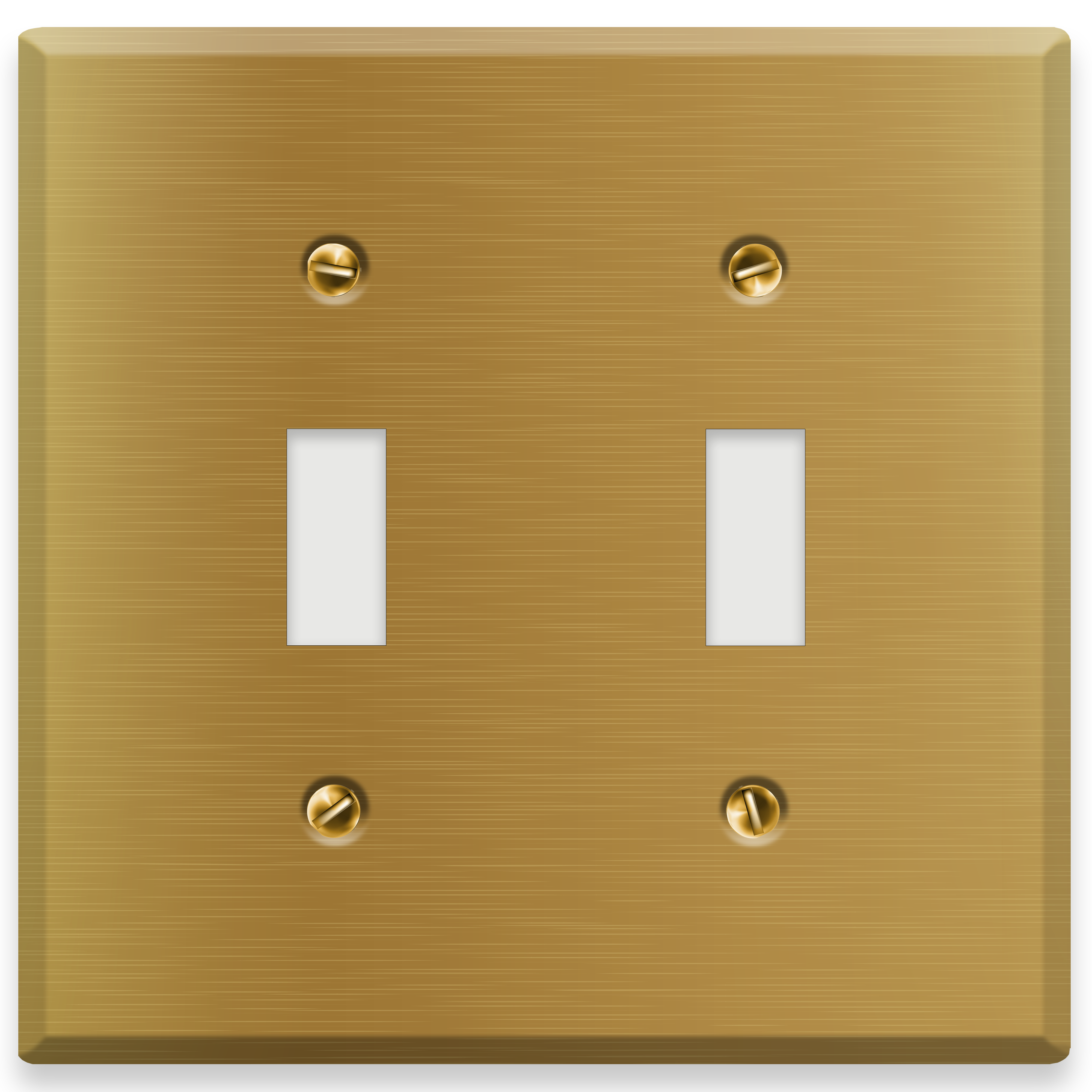 2-Gang Satin Brass Toggle Switch Wall Plate Cover