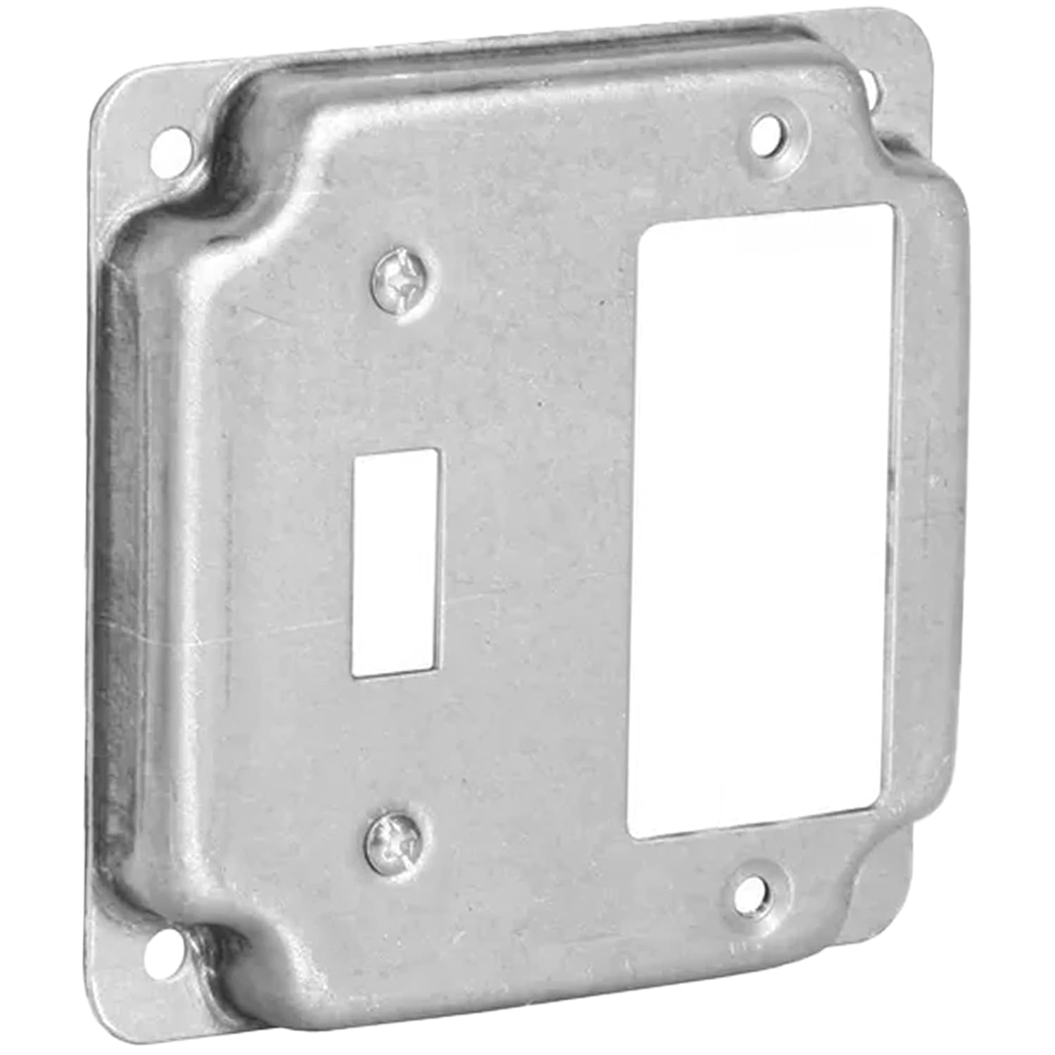 4 inch Square Galvanized Steel Toggle and Rocker Switch Electrical Box Cover